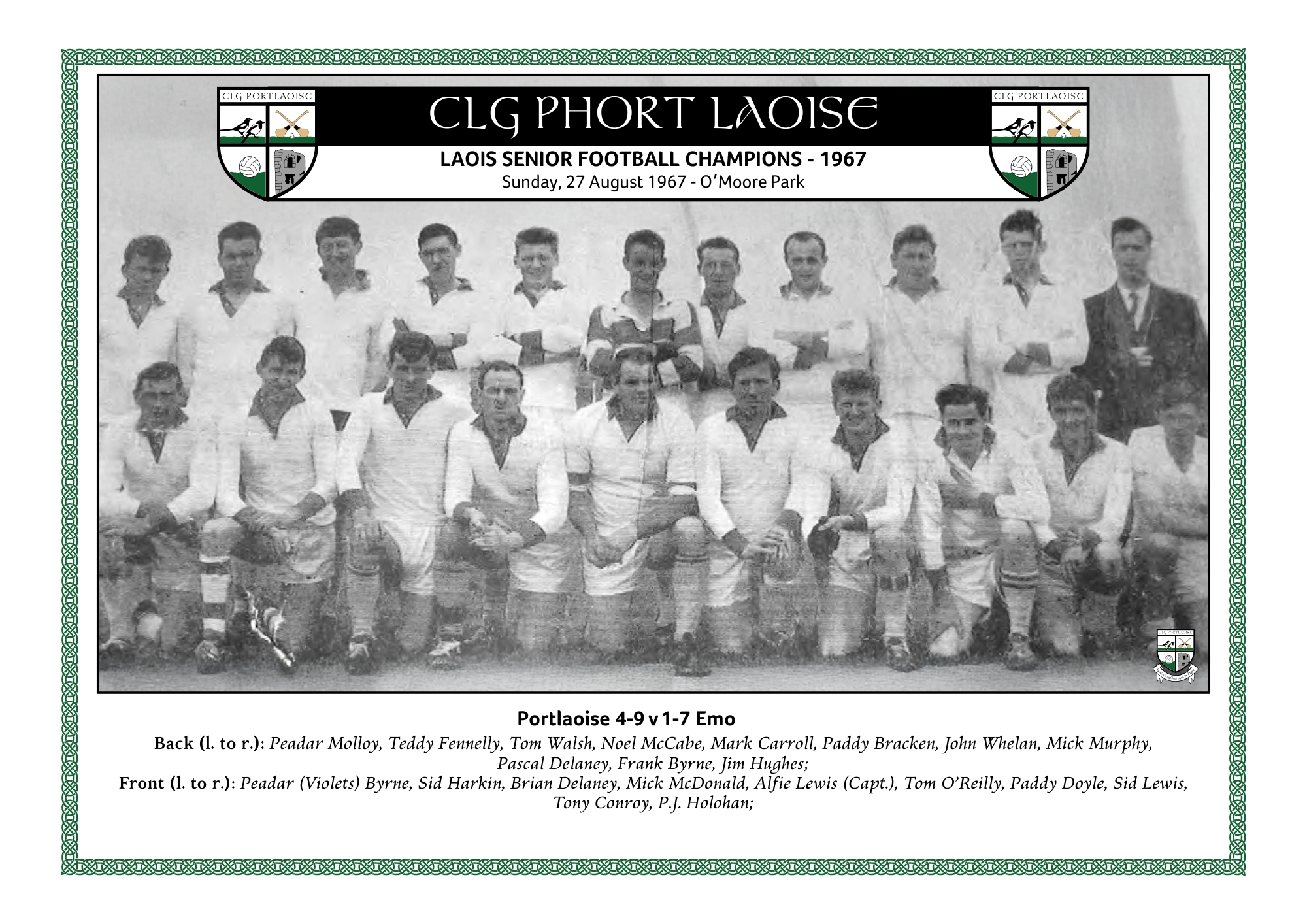 1967 Laois SFC WInners