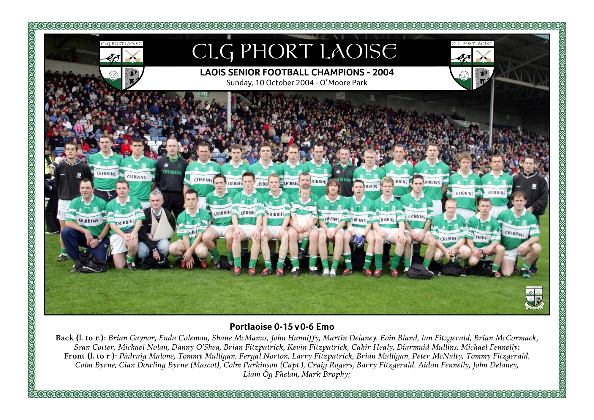 2004 Laois SFC winning team
