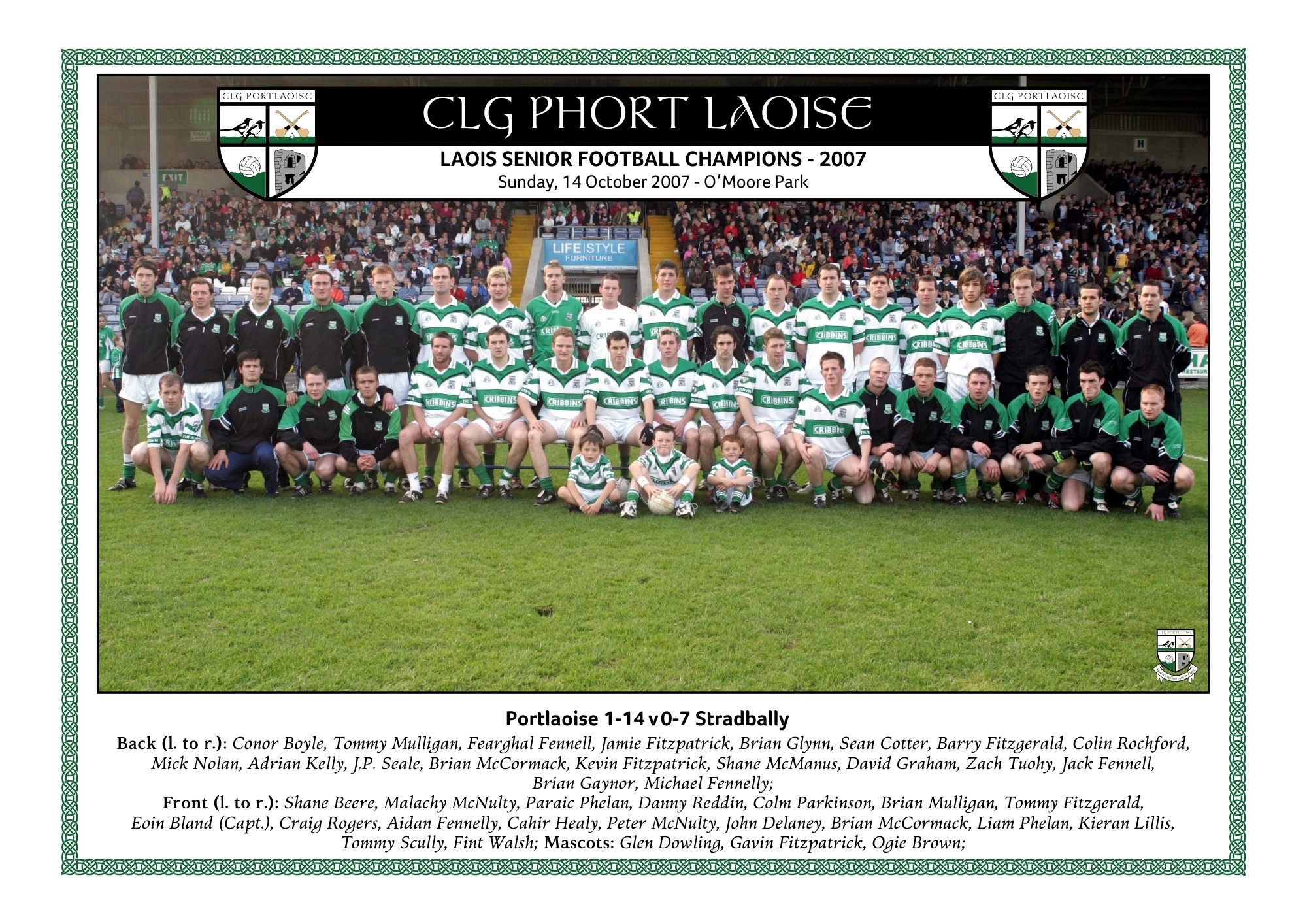2007 Laois SFC winning team