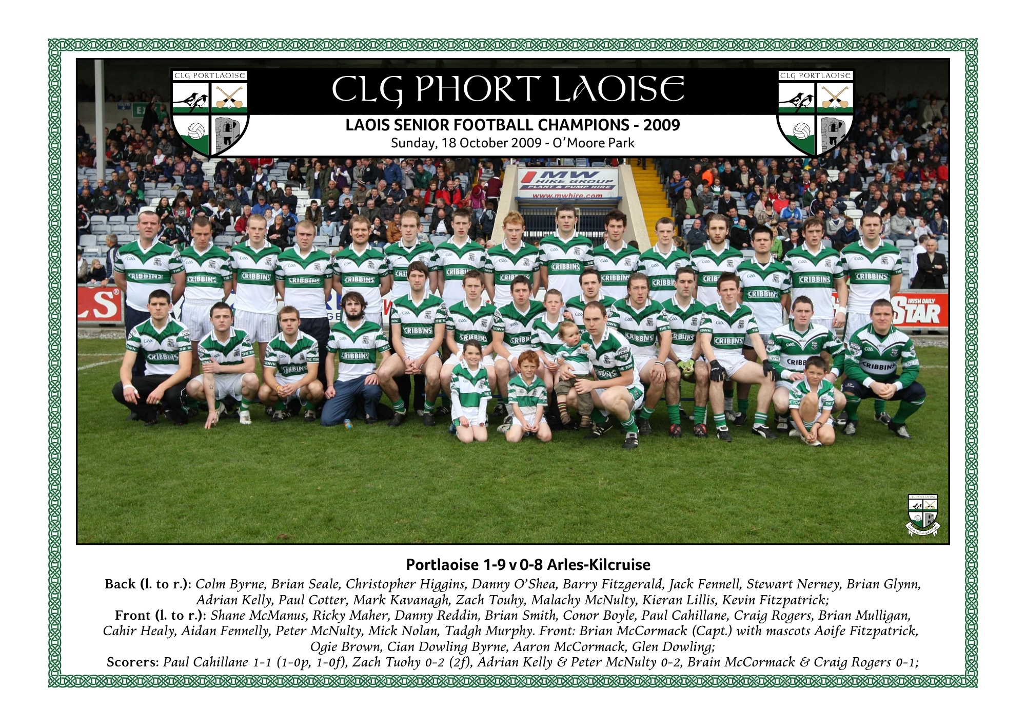 2009 Laois SFC winning team