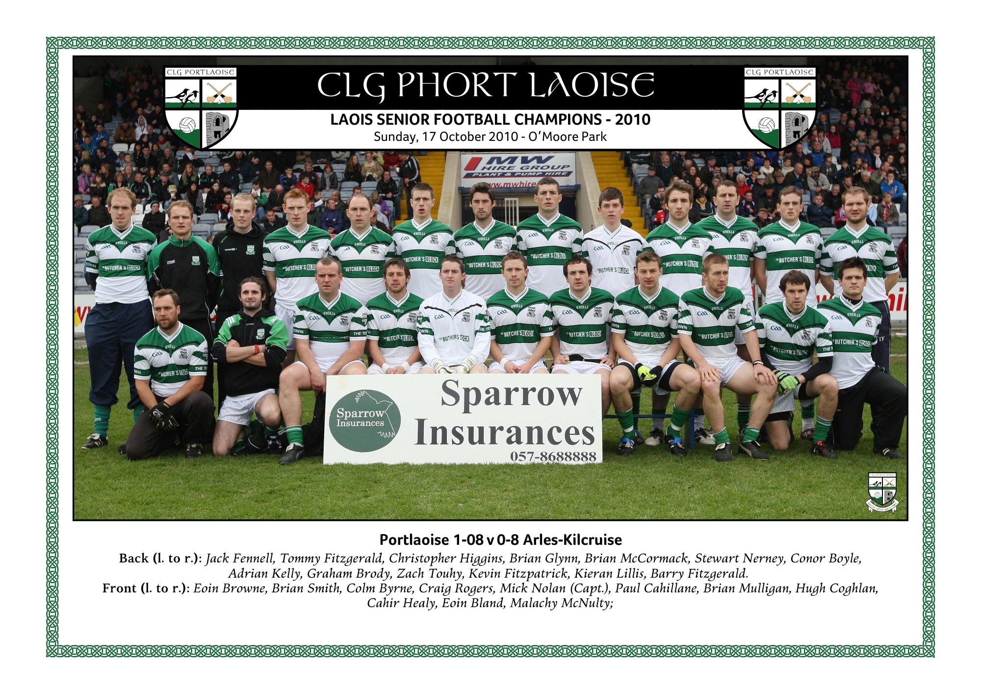 2010 Laois SFC winning team