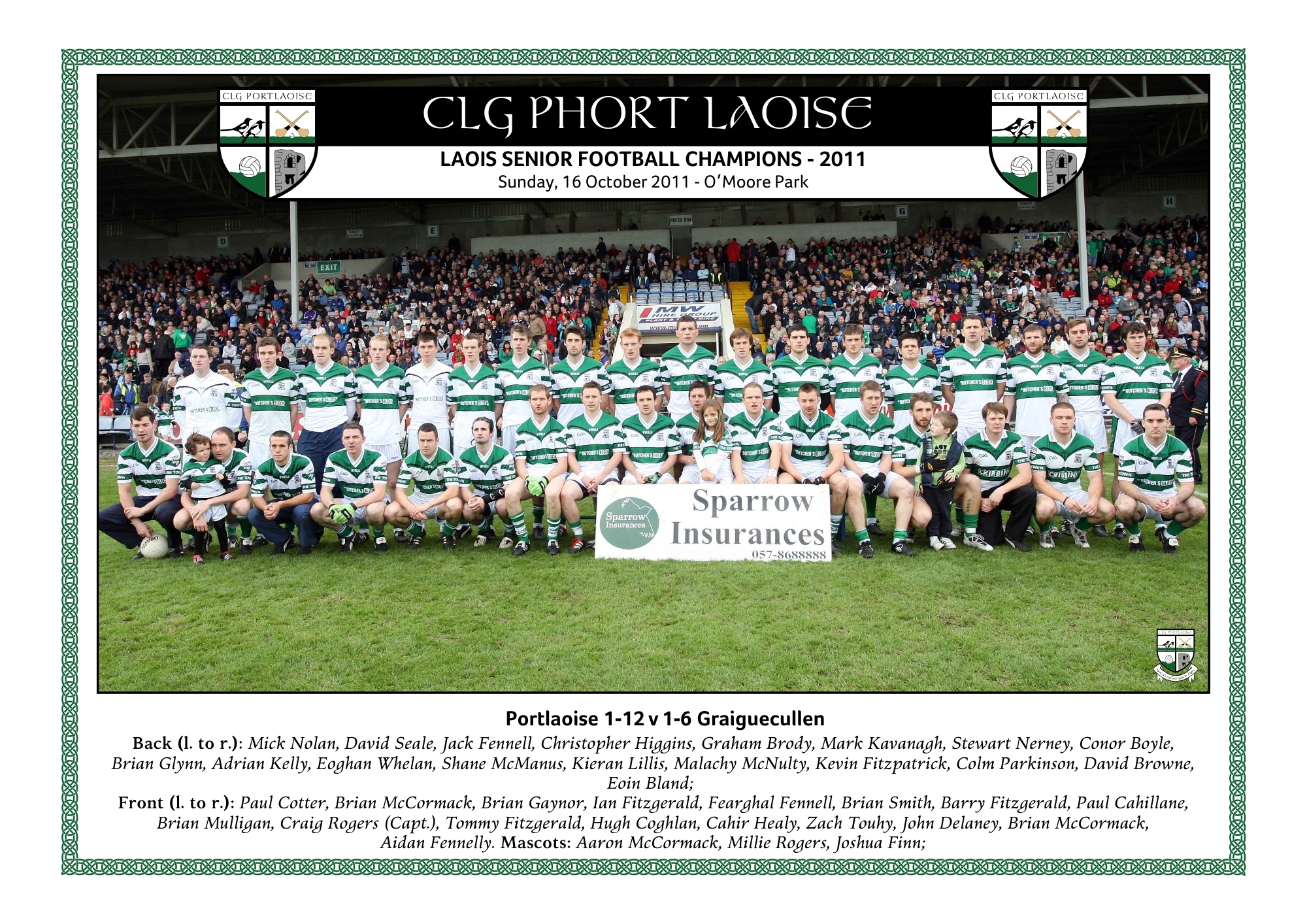 2011 Laois SFC winning team