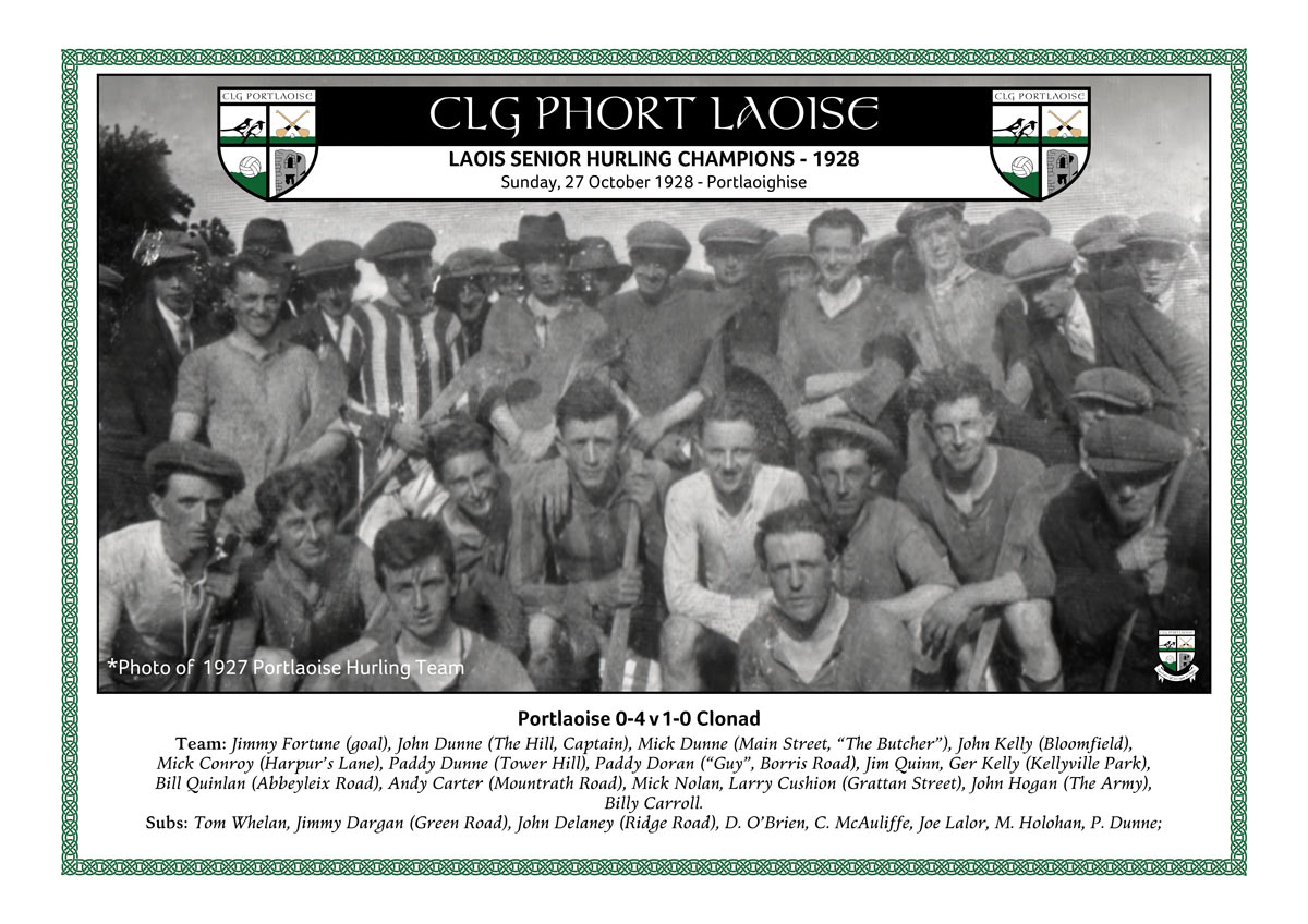 Laois Senior Hurling Champions 1928