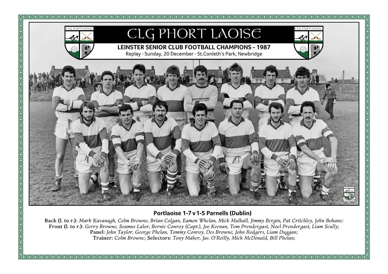 Portlaoise senior Leinster club football champions 1987