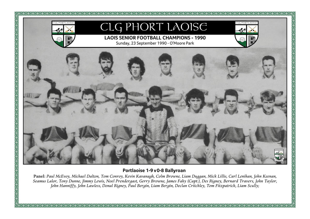 Portlaoise senior football champions 1990