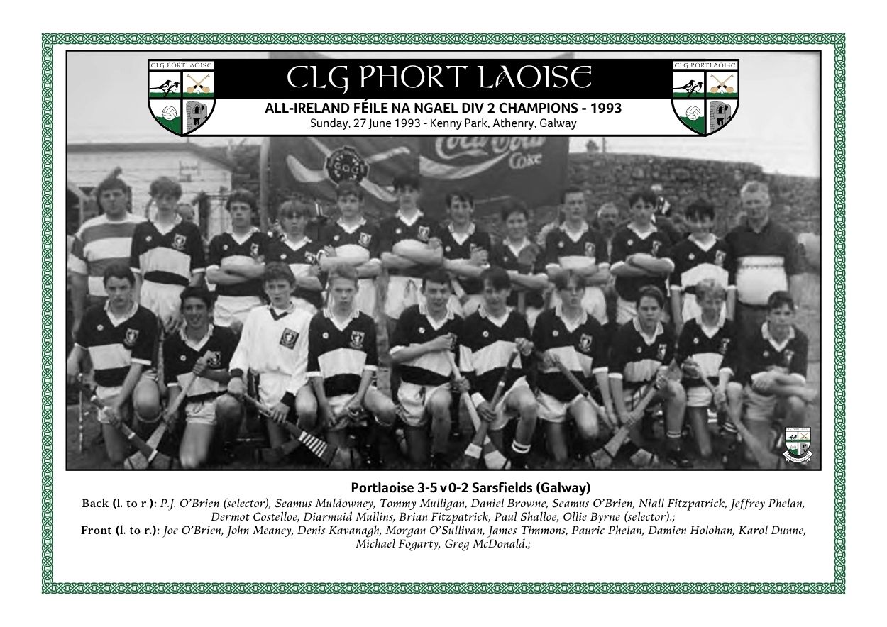 Portlaoise Féile na nGael national champions 1993