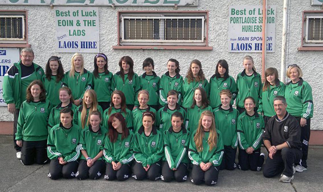 Portlaoise Under 14 ladies prior to the national Féile Peil na nÓg final in Cork