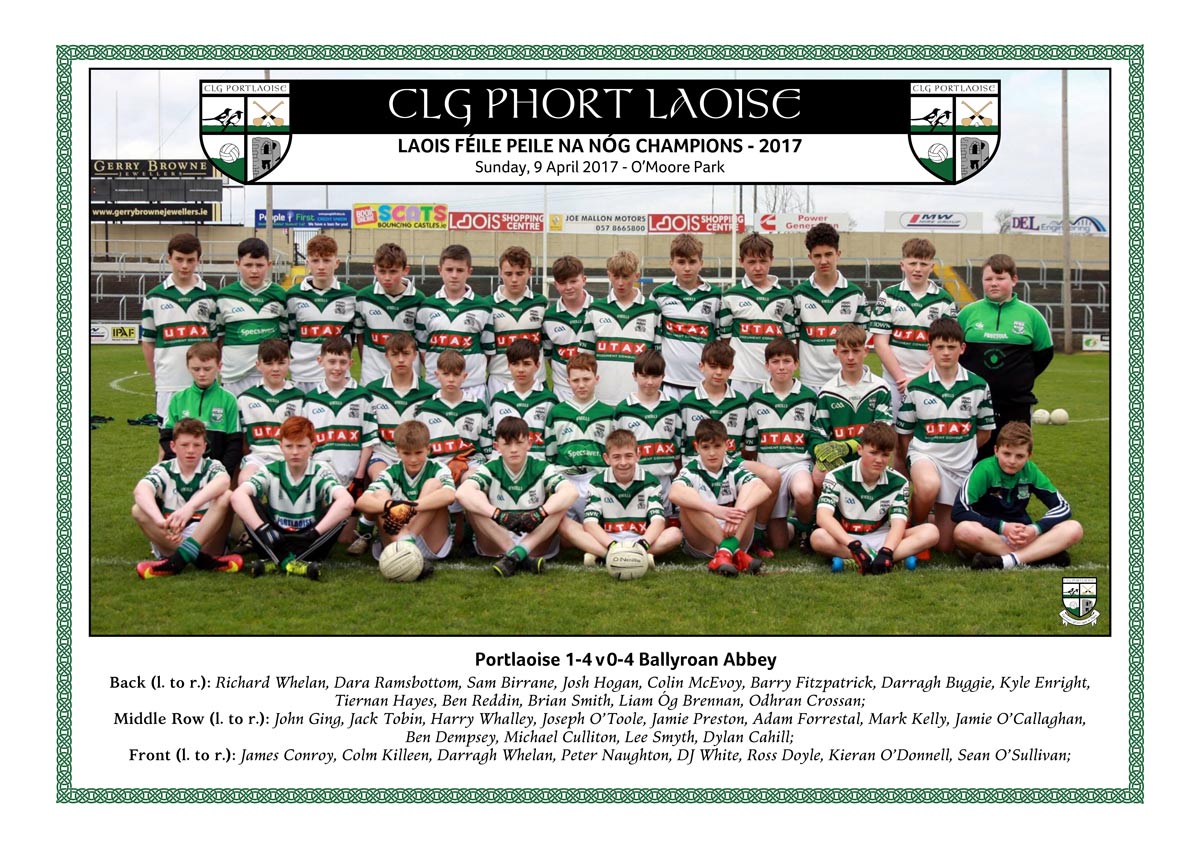Portlaoise Under 14 footballers at the National Féile Peil na nÓg Finals in 2017