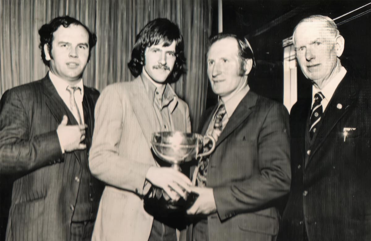 Eamon Whelan captaining Laois to the 1973 All-Ireland Junior Football title