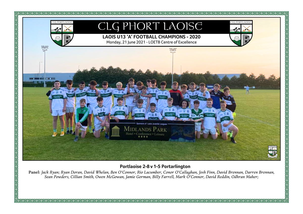 Portlaoise Under 13 Football Champions